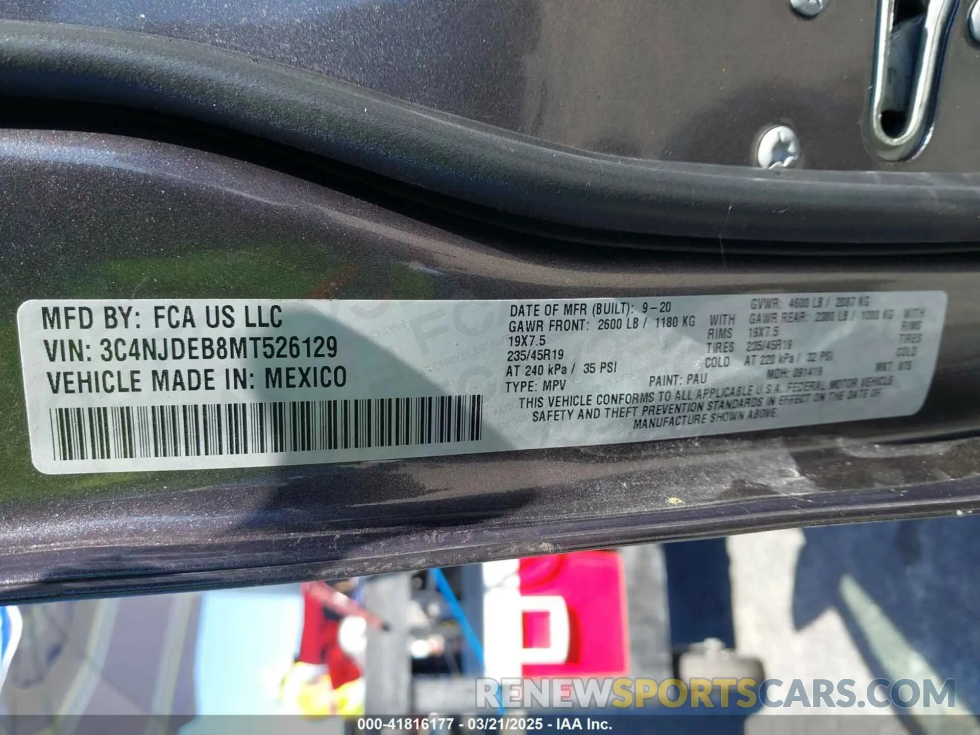 9 Фотография поврежденного автомобиля 3C4NJDEB8MT526129 JEEP COMPASS 2021