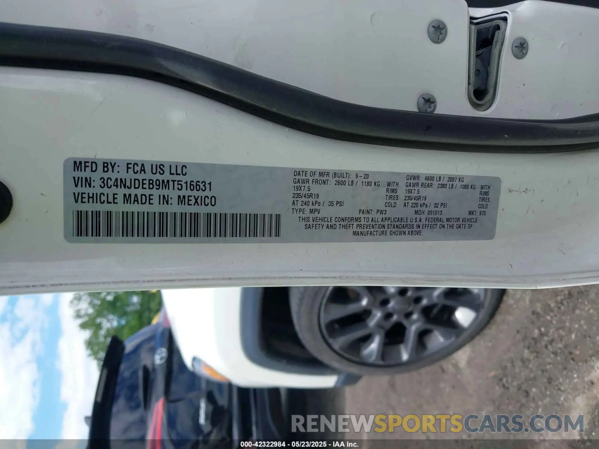 9 Photograph of a damaged car 3C4NJDEB9MT516631 JEEP COMPASS 2021