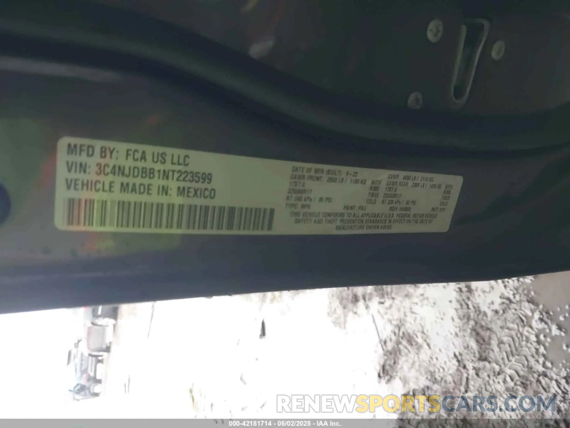 9 Photograph of a damaged car 3C4NJDBB1NT223599 JEEP COMPASS 2022