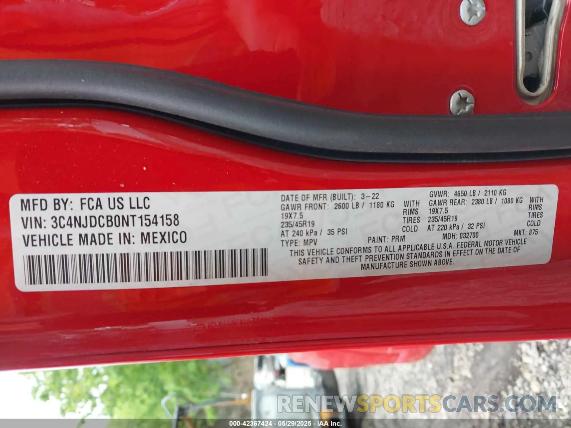 9 Фотография поврежденного автомобиля 3C4NJDCB0NT154158 JEEP COMPASS 2022