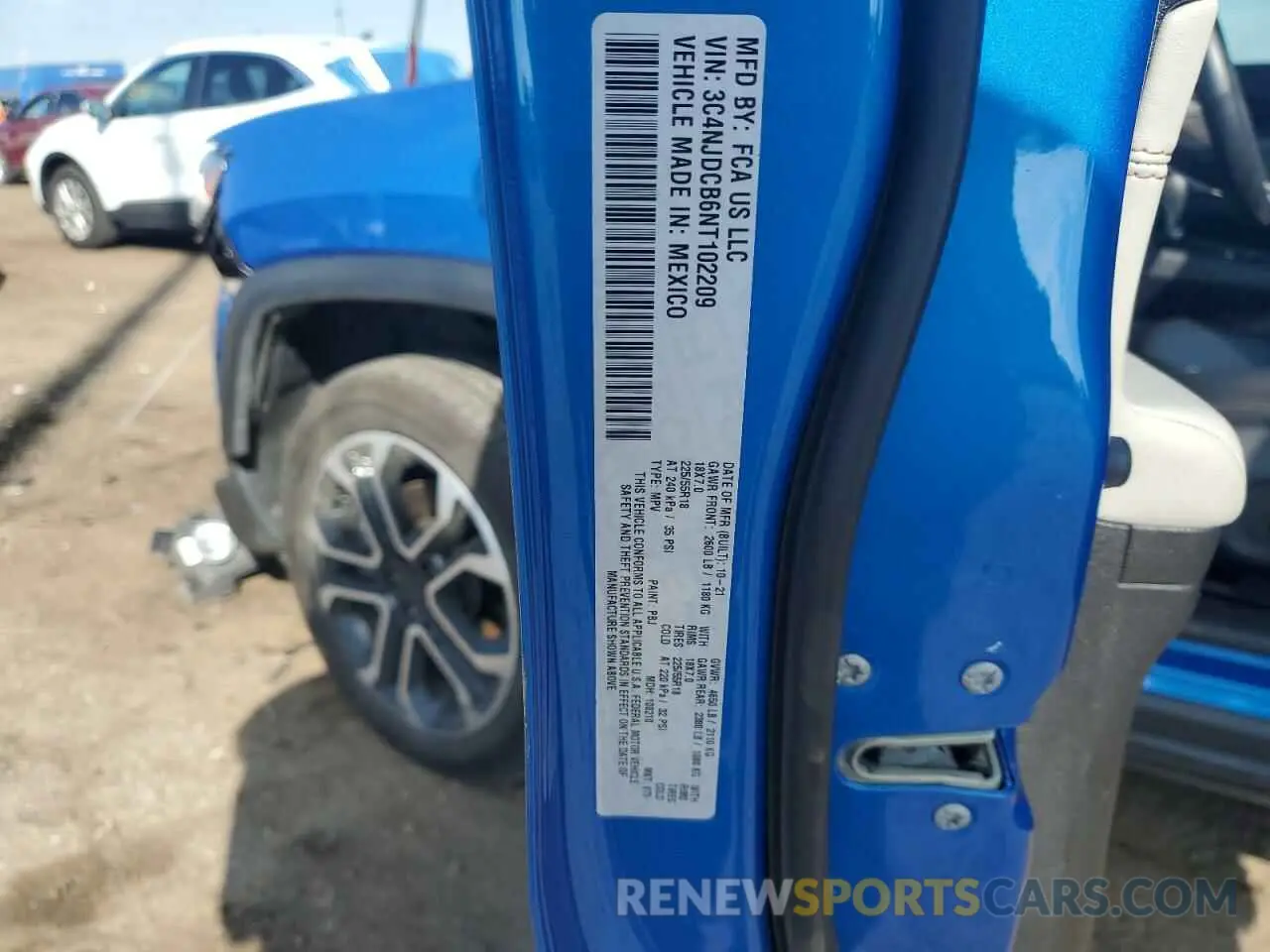 13 Photograph of a damaged car 3C4NJDCB6NT102209 JEEP COMPASS 2022