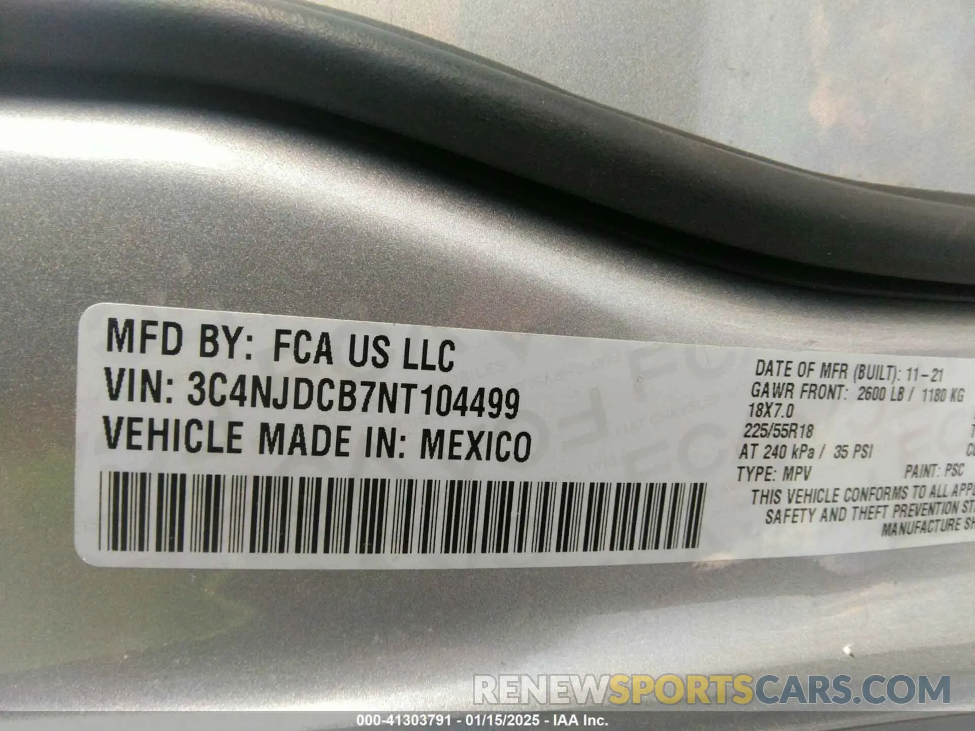 9 Фотография поврежденного автомобиля 3C4NJDCB7NT104499 JEEP COMPASS 2022