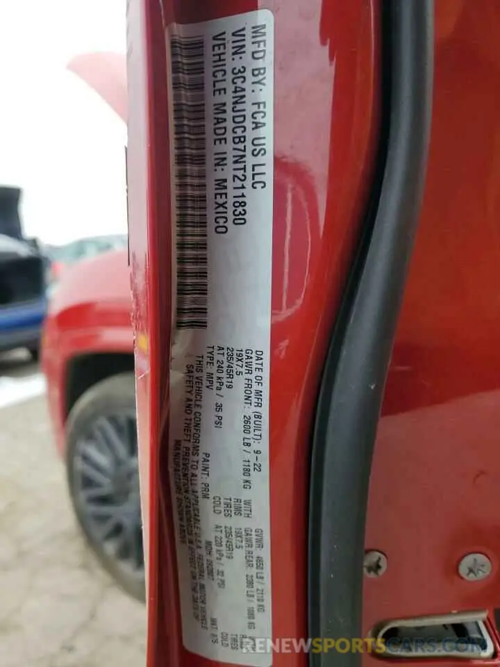 14 Фотография поврежденного автомобиля 3C4NJDCB7NT211830 JEEP COMPASS 2022