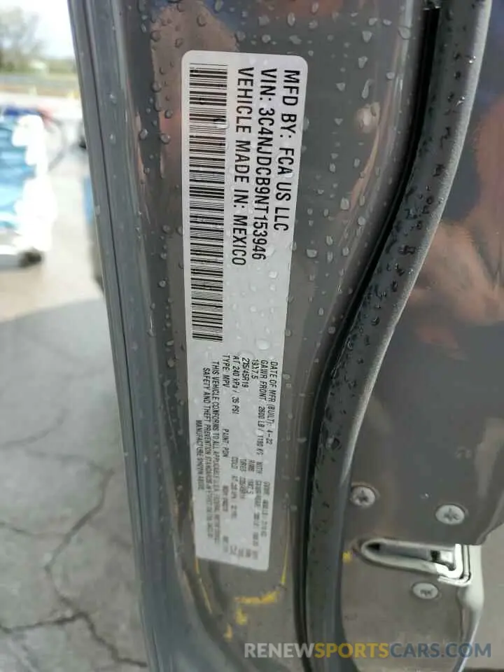 13 Photograph of a damaged car 3C4NJDCB9NT153946 JEEP COMPASS 2022
