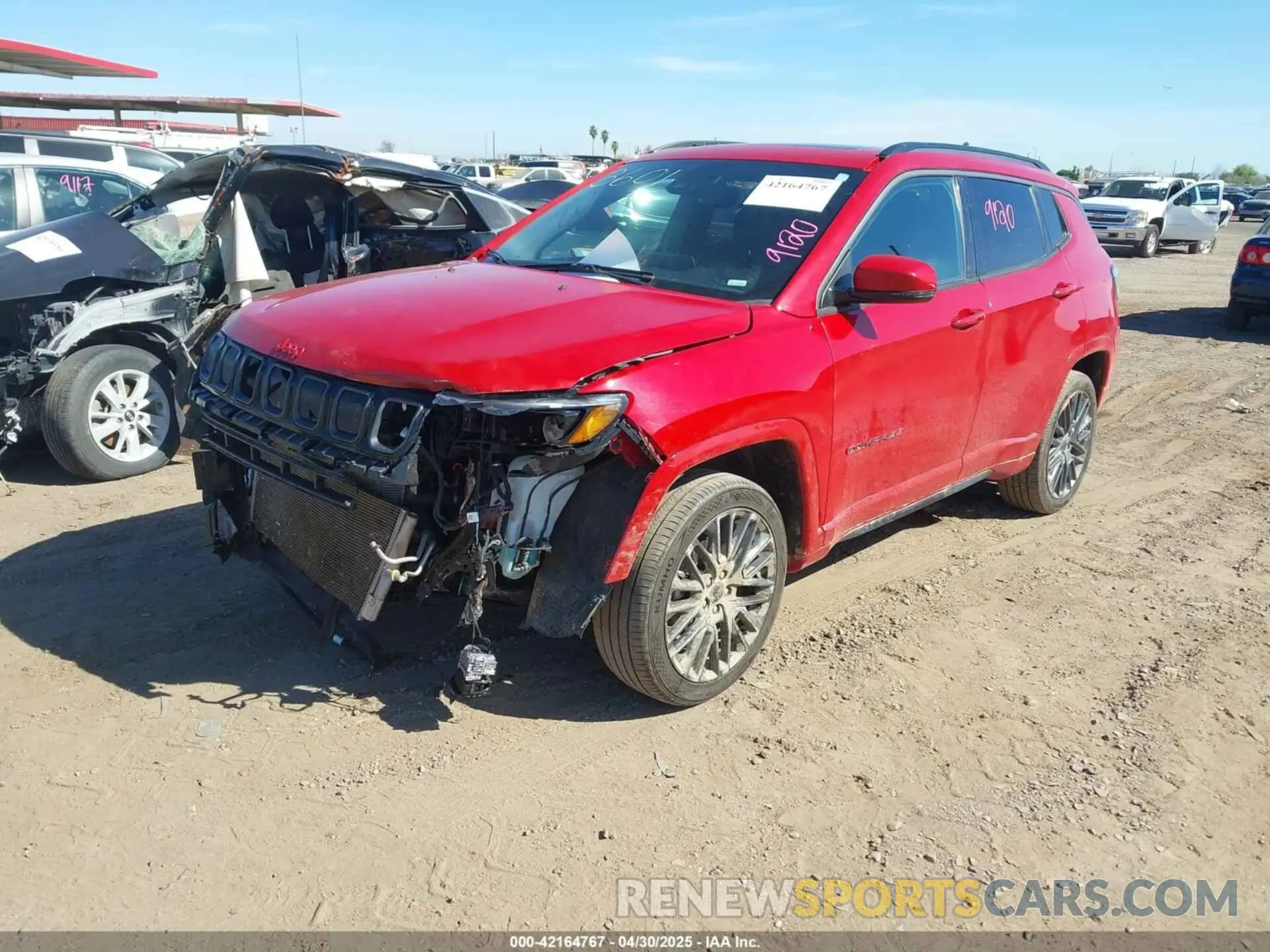 2 Photograph of a damaged car 3C4NJDCB9NT192035 JEEP COMPASS 2022