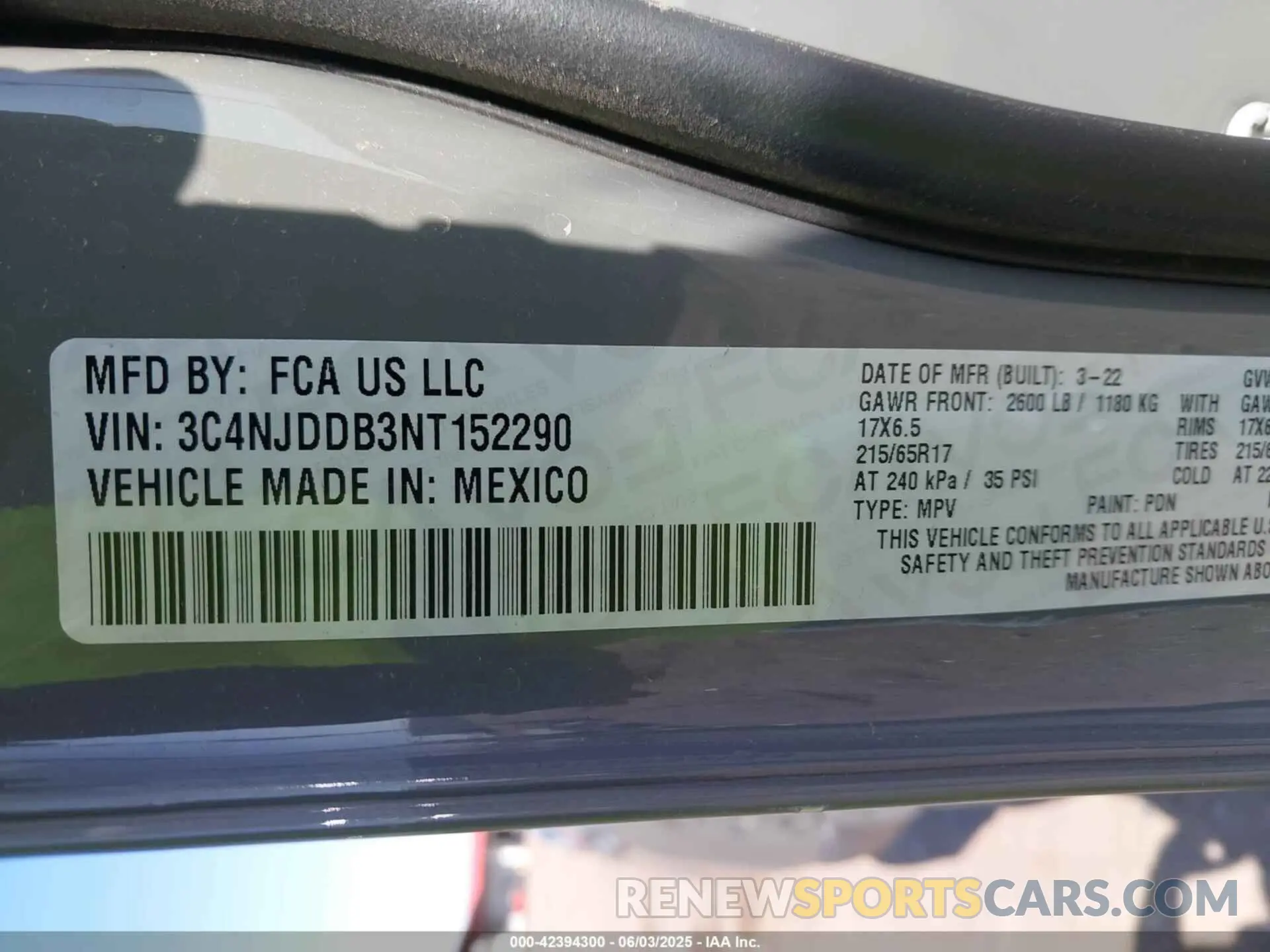 9 Photograph of a damaged car 3C4NJDDB3NT152290 JEEP COMPASS 2022