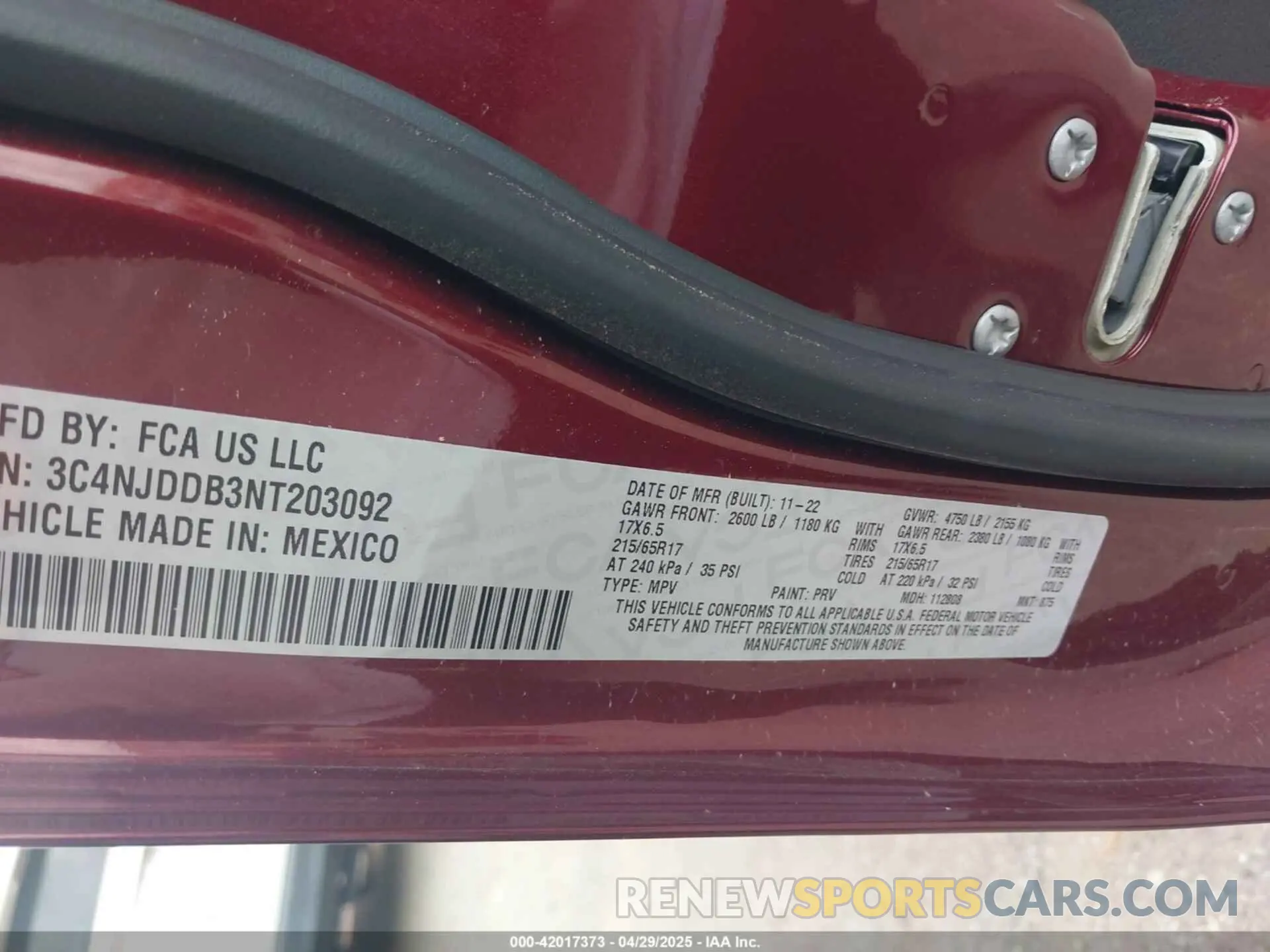9 Photograph of a damaged car 3C4NJDDB3NT203092 JEEP COMPASS 2022