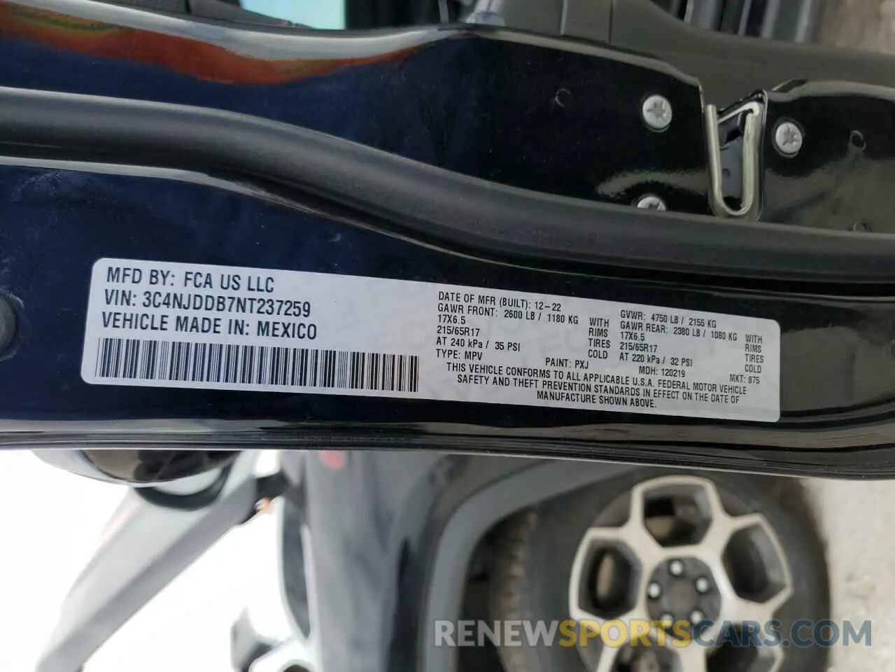 13 Photograph of a damaged car 3C4NJDDB7NT237259 JEEP COMPASS 2022