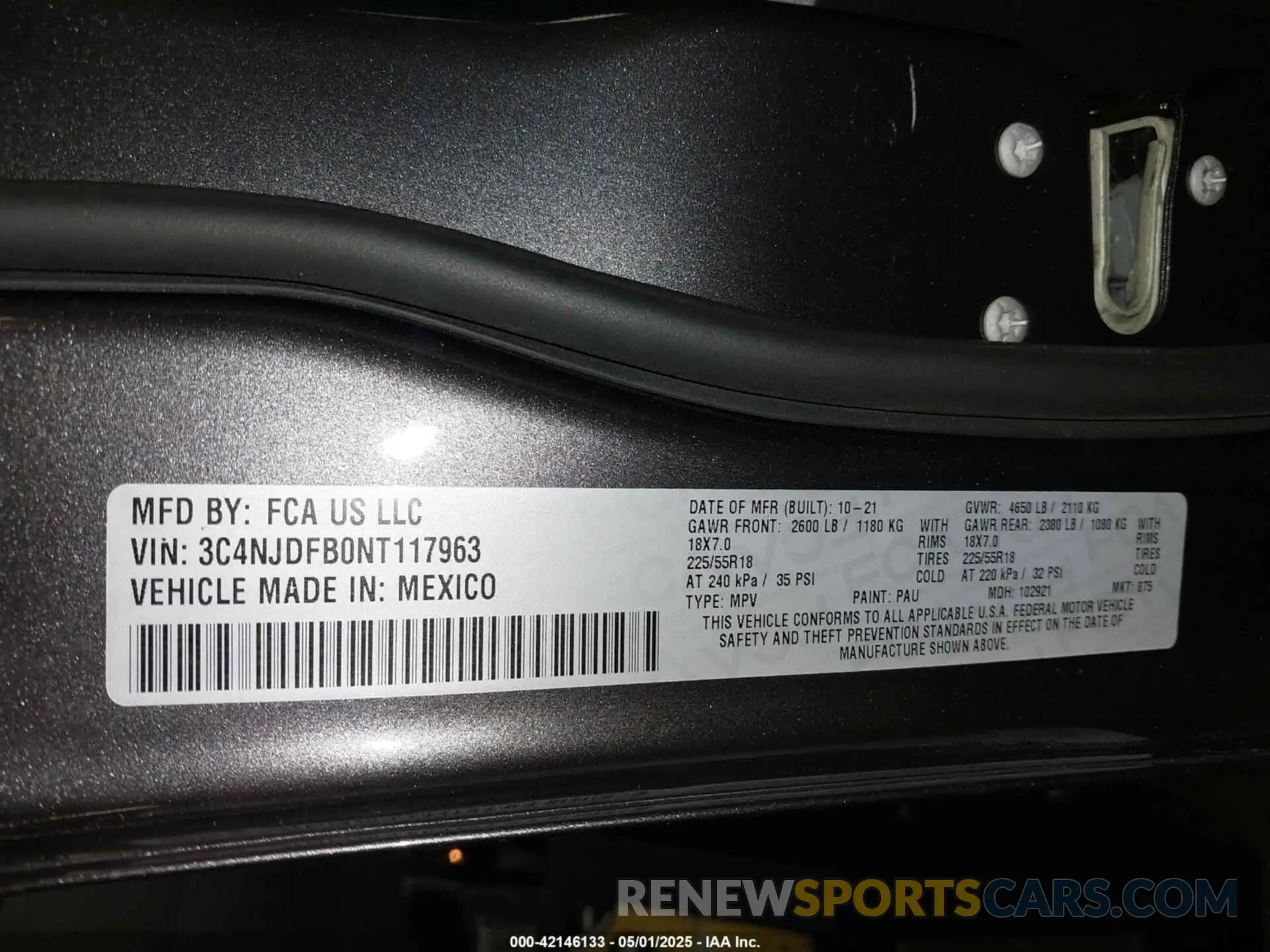 9 Фотография поврежденного автомобиля 3C4NJDFB0NT117963 JEEP COMPASS 2022
