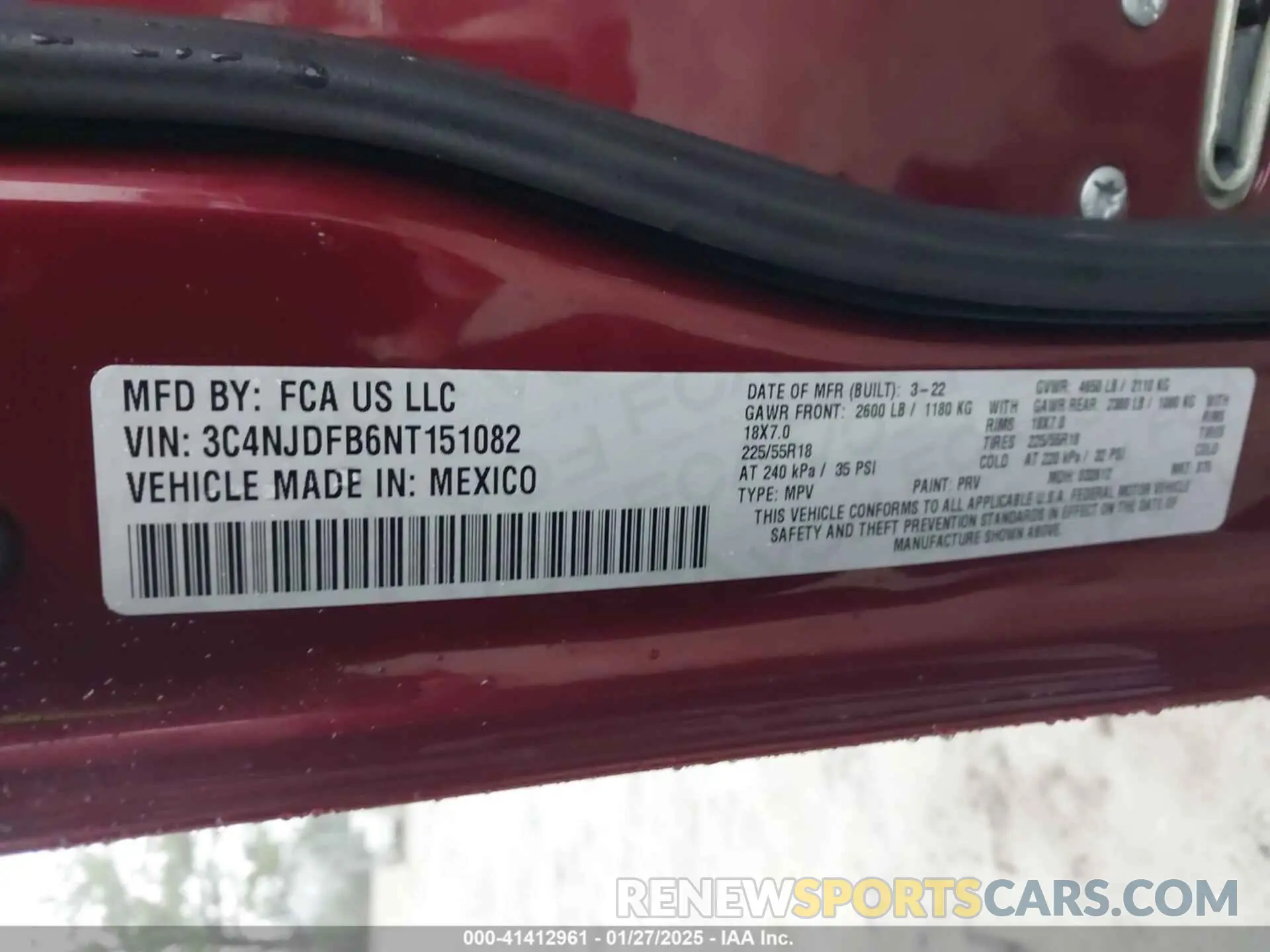 9 Photograph of a damaged car 3C4NJDFB6NT151082 JEEP COMPASS 2022