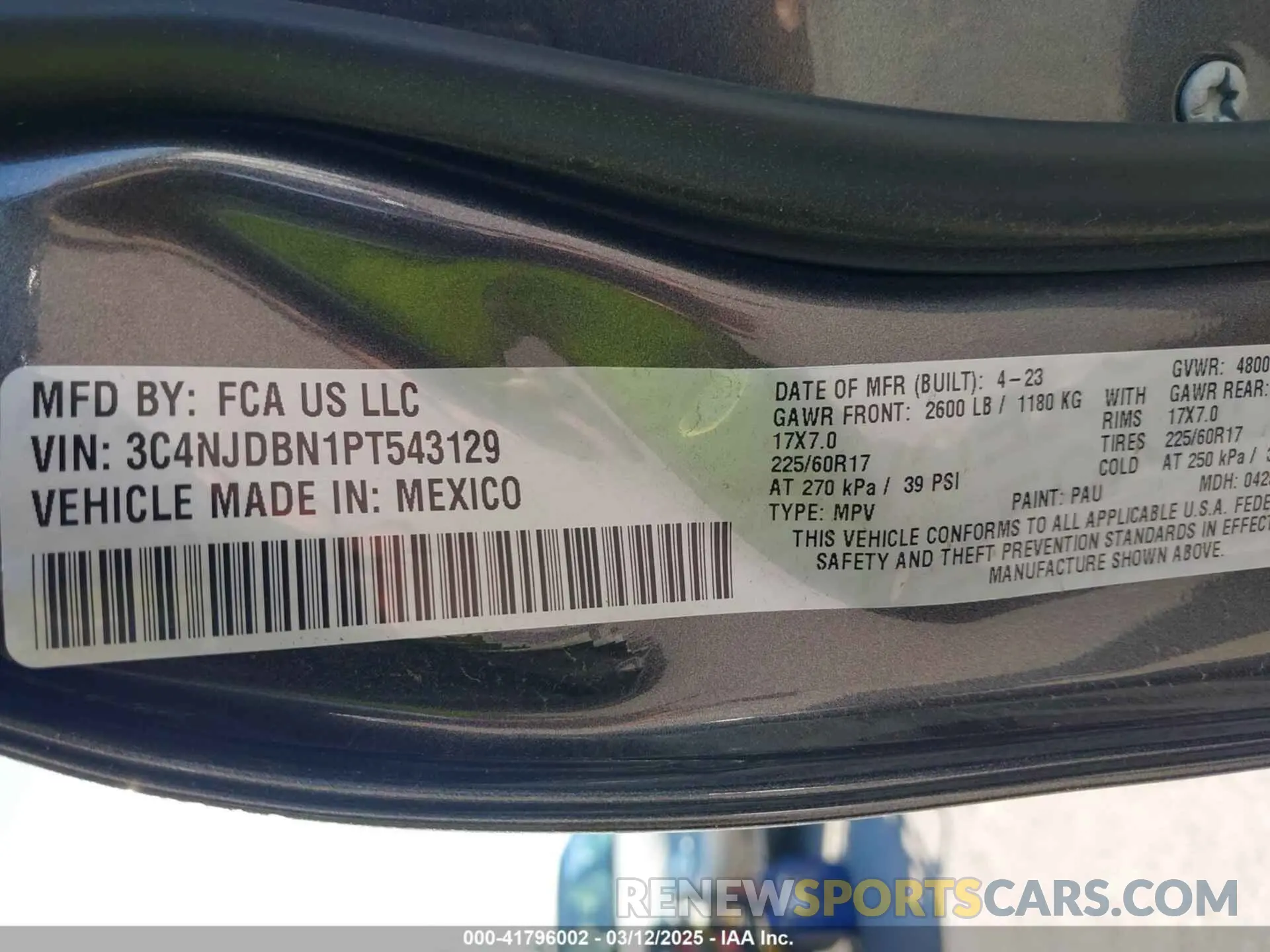 9 Фотография поврежденного автомобиля 3C4NJDBN1PT543129 JEEP COMPASS 2023