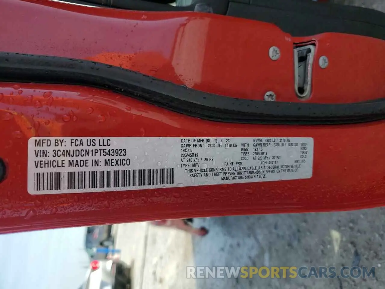 14 Photograph of a damaged car 3C4NJDCN1PT543923 JEEP COMPASS 2023