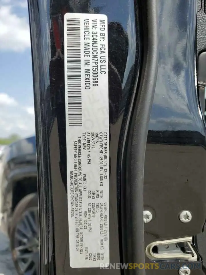 12 Photograph of a damaged car 3C4NJDCN7PT500686 JEEP COMPASS 2023
