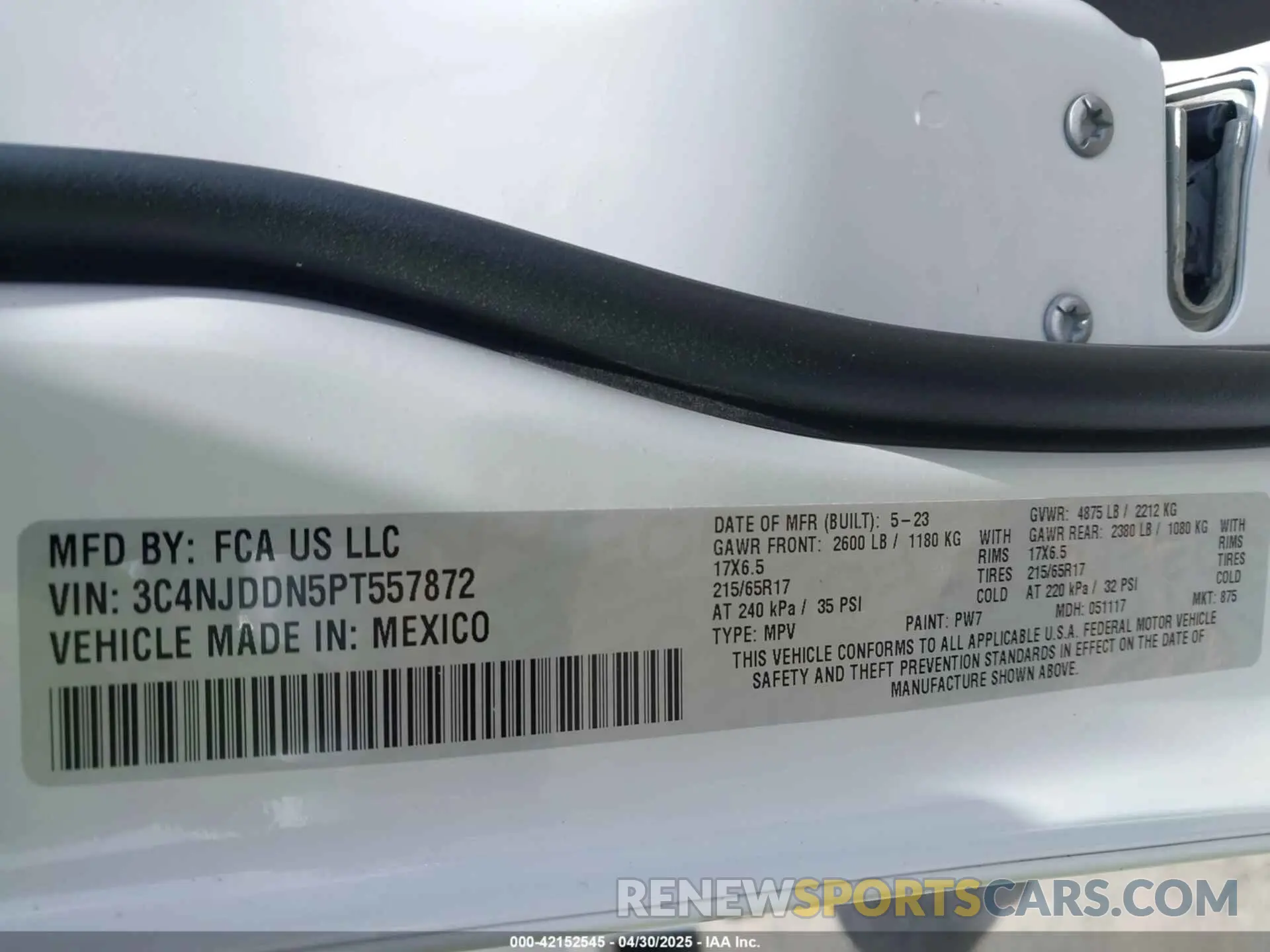 9 Фотография поврежденного автомобиля 3C4NJDDN5PT557872 JEEP COMPASS 2023