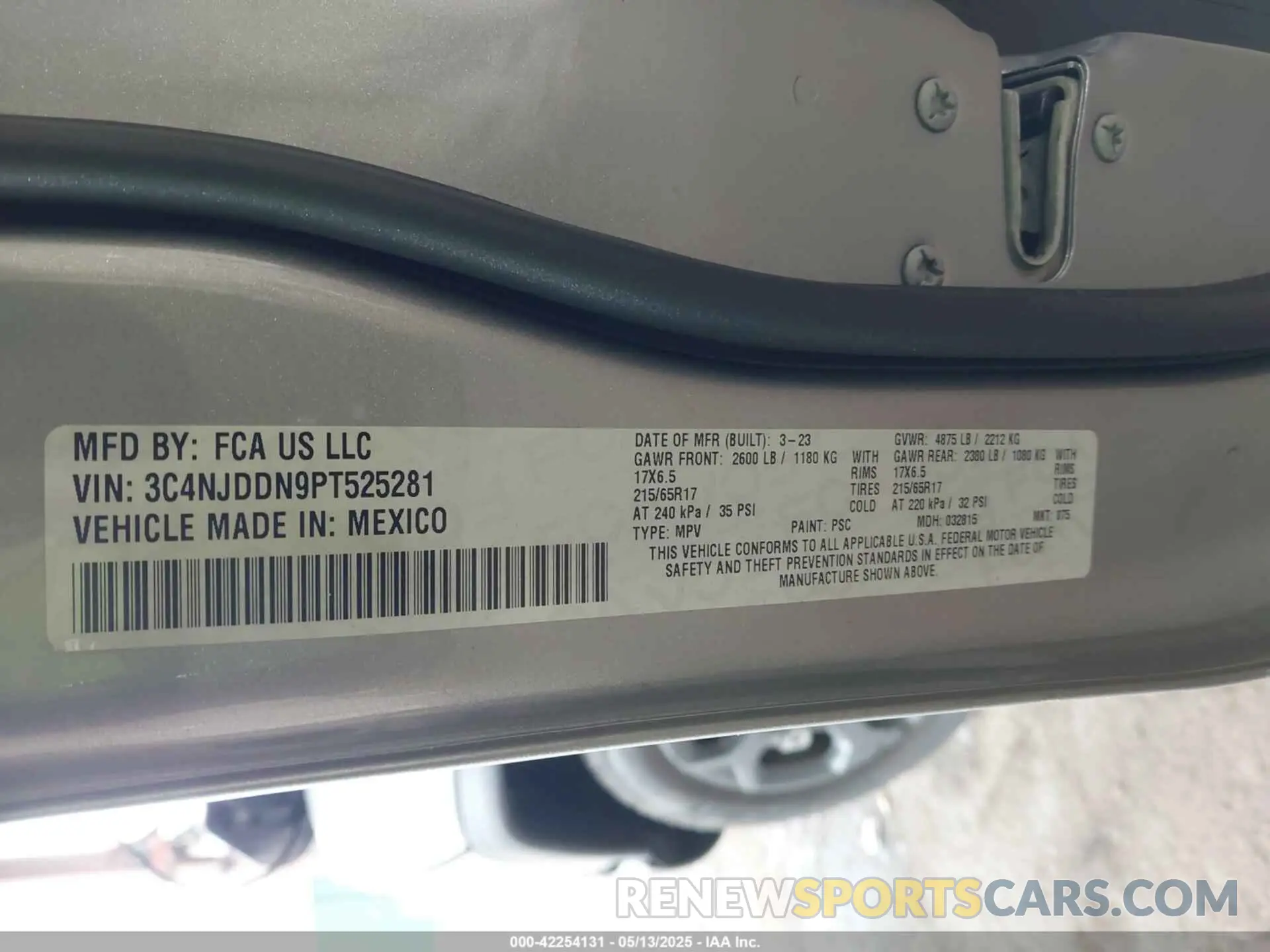 9 Фотография поврежденного автомобиля 3C4NJDDN9PT525281 JEEP COMPASS 2023