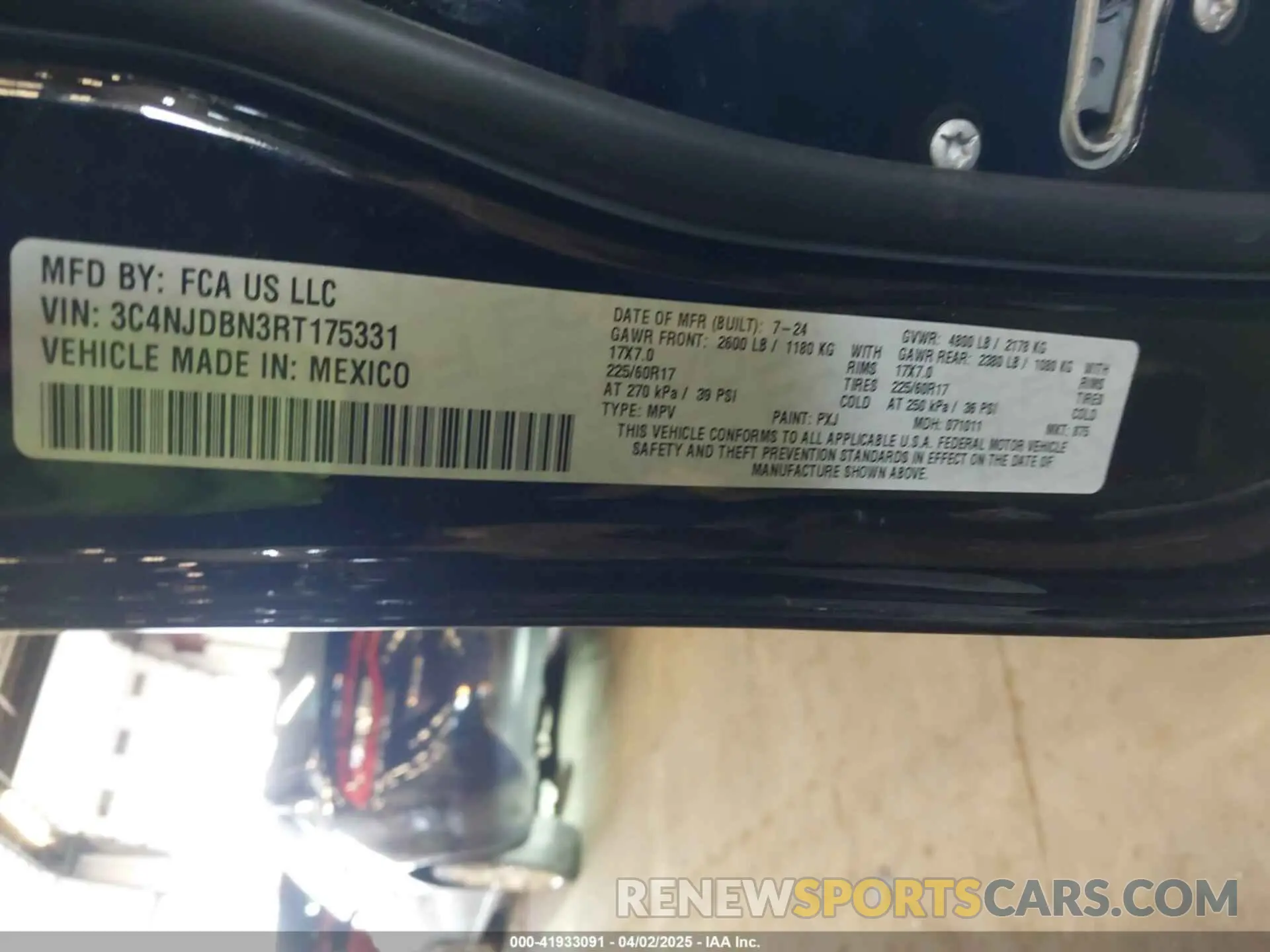 9 Фотография поврежденного автомобиля 3C4NJDBN3RT175331 JEEP COMPASS 2024