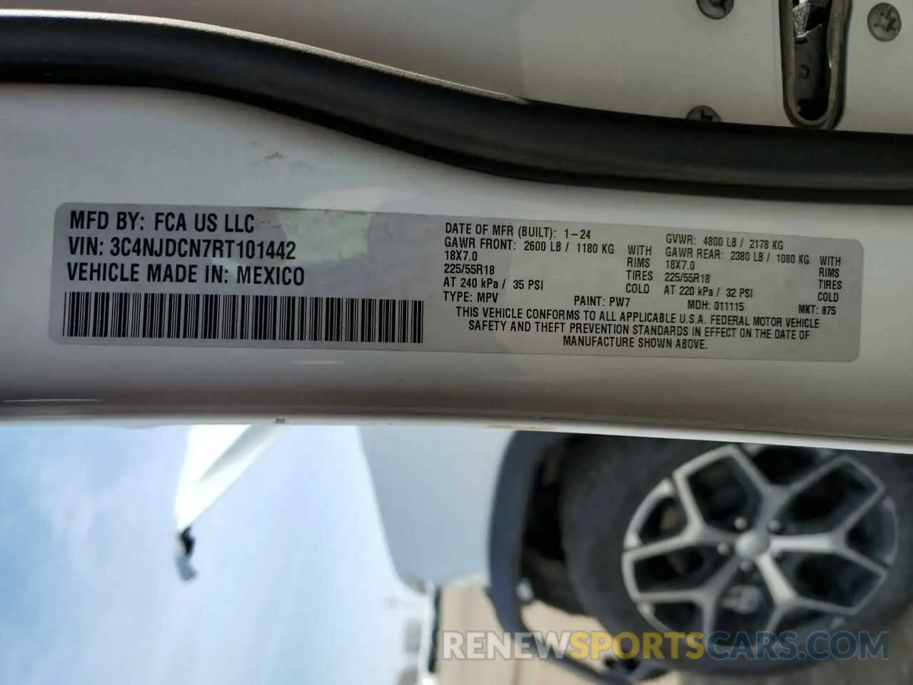 14 Photograph of a damaged car 3C4NJDCN7RT101442 JEEP COMPASS 2024