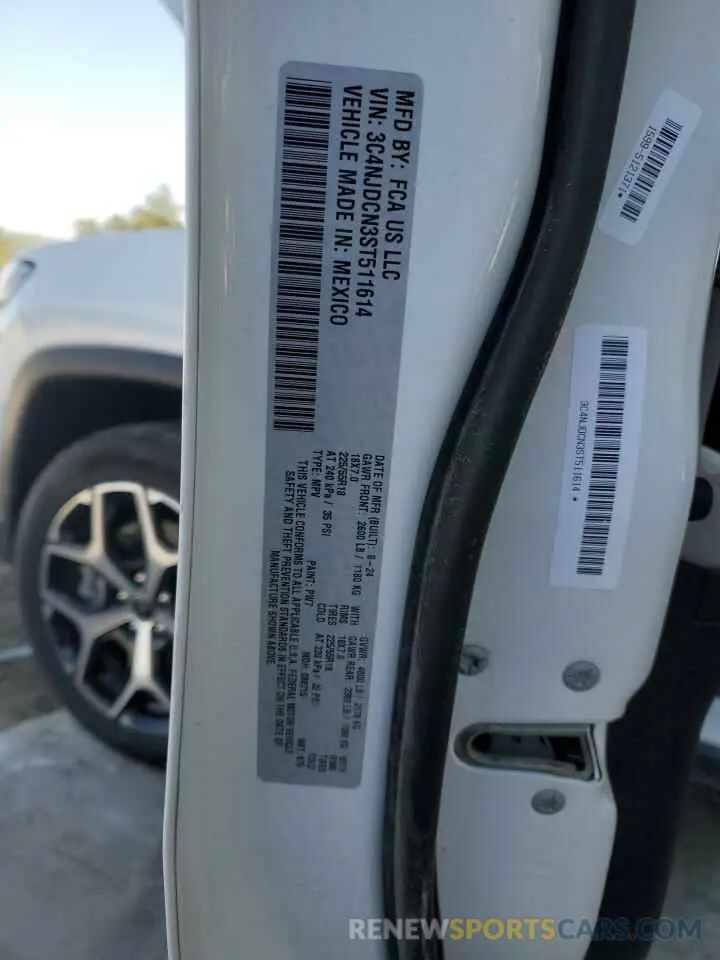 12 Photograph of a damaged car 3C4NJDCN3ST511614 JEEP COMPASS 2025