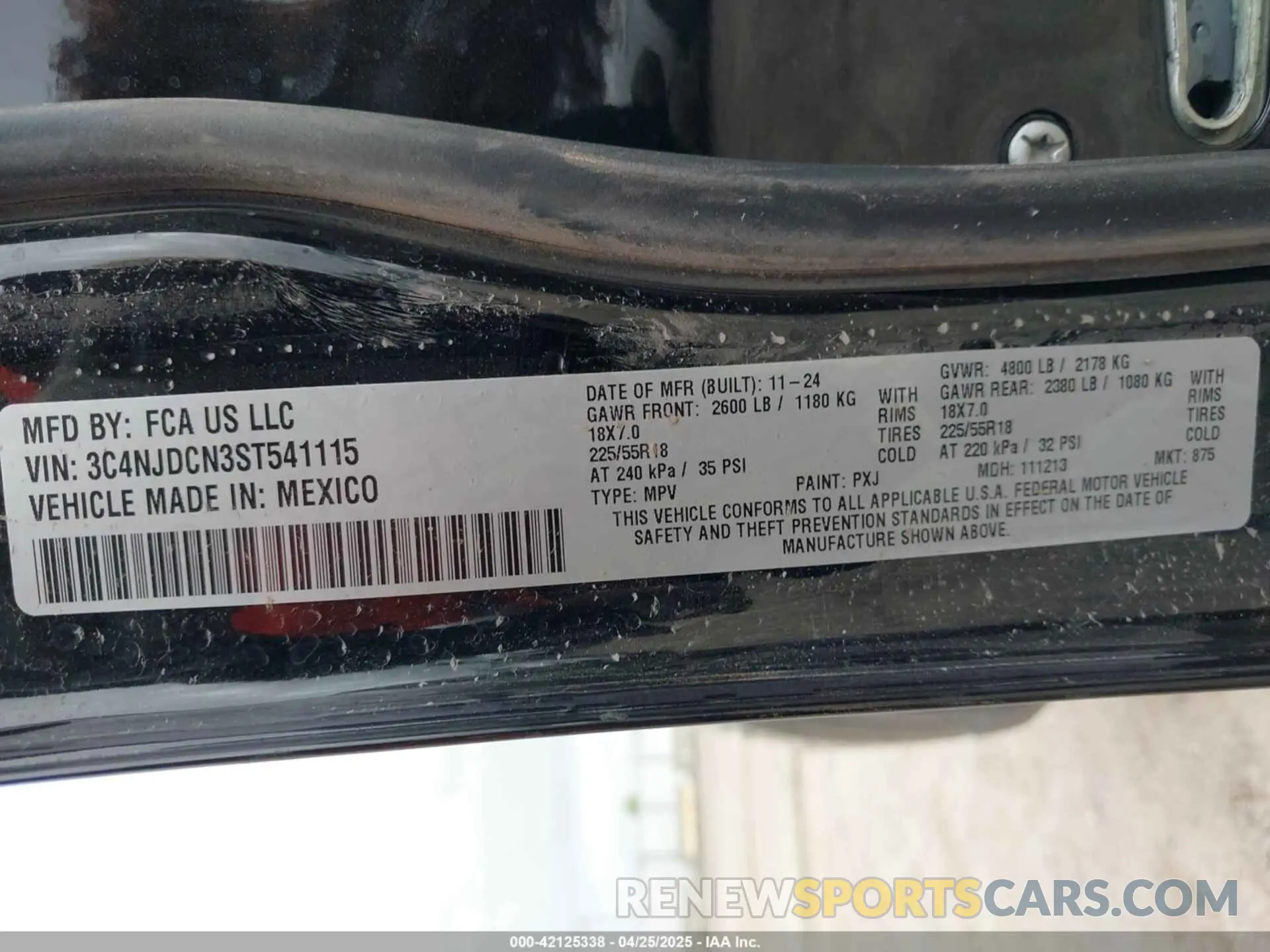 9 Фотография поврежденного автомобиля 3C4NJDCN3ST541115 JEEP COMPASS 2025