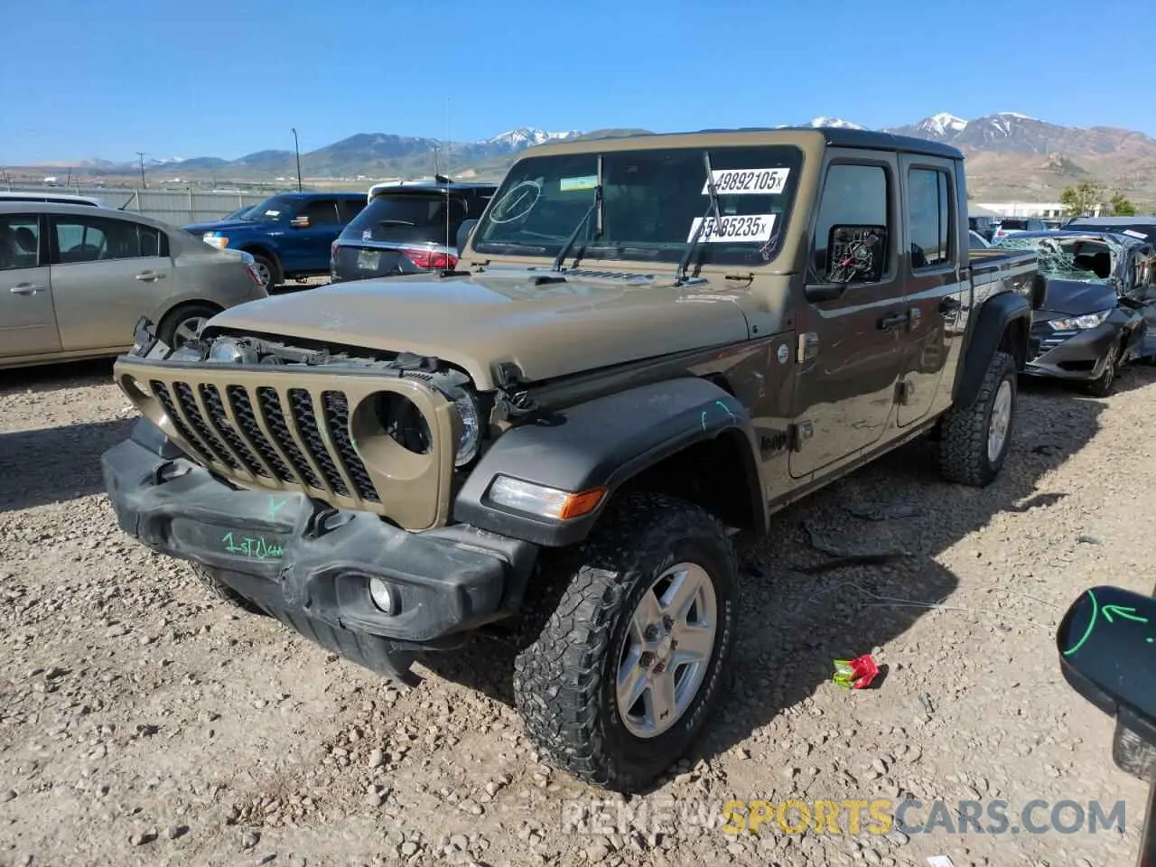1 Photograph of a damaged car 1C6HJTAG8LL191352 JEEP GLADIATOR 2020