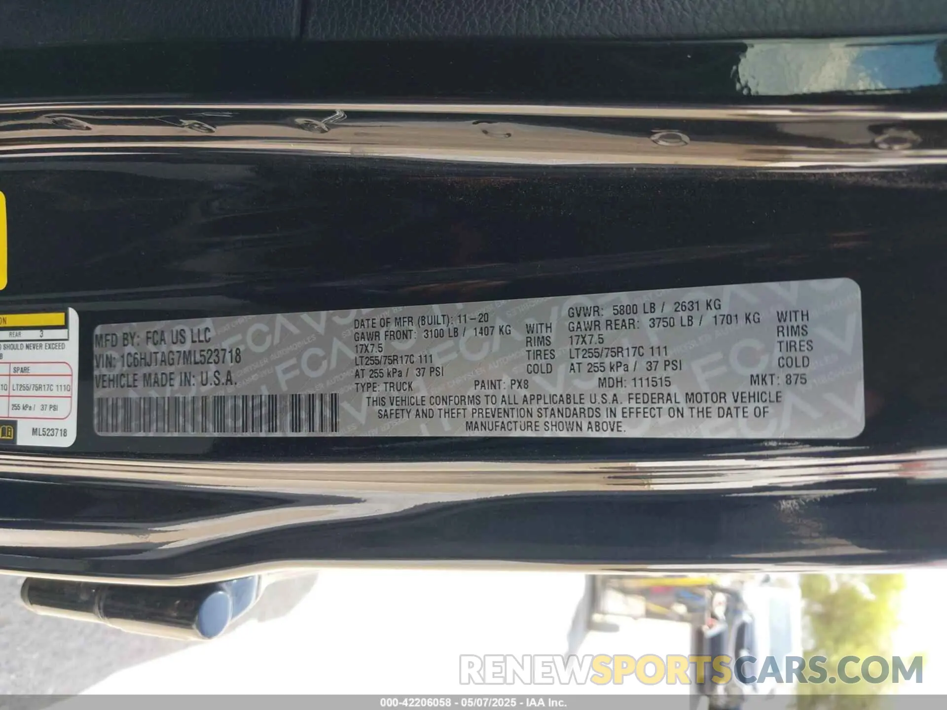 9 Photograph of a damaged car 1C6HJTAG7ML523718 JEEP GLADIATOR 2021