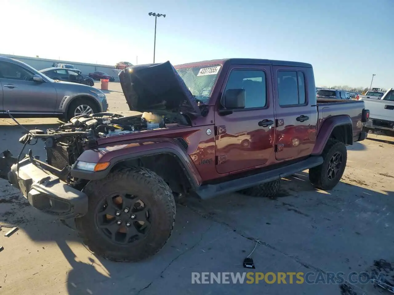 1 Photograph of a damaged car 1C6HJTAG9ML581023 JEEP GLADIATOR 2021