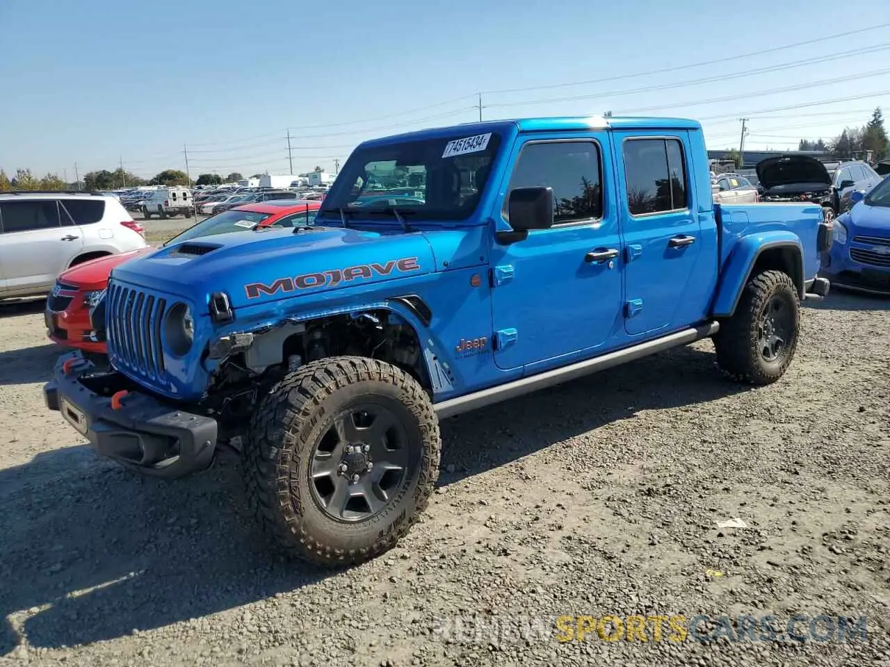 1 Photograph of a damaged car 1C6JJTEG0ML557348 JEEP GLADIATOR 2021