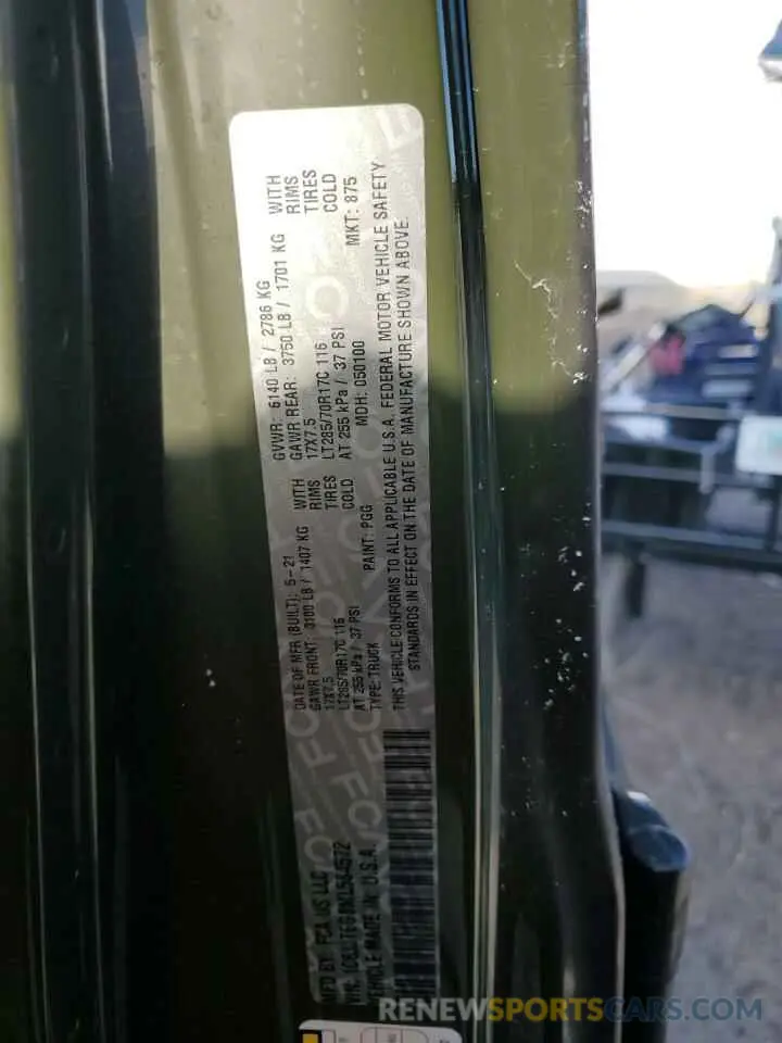 13 Фотография поврежденного автомобиля 1C6JJTEG8ML584572 JEEP GLADIATOR 2021