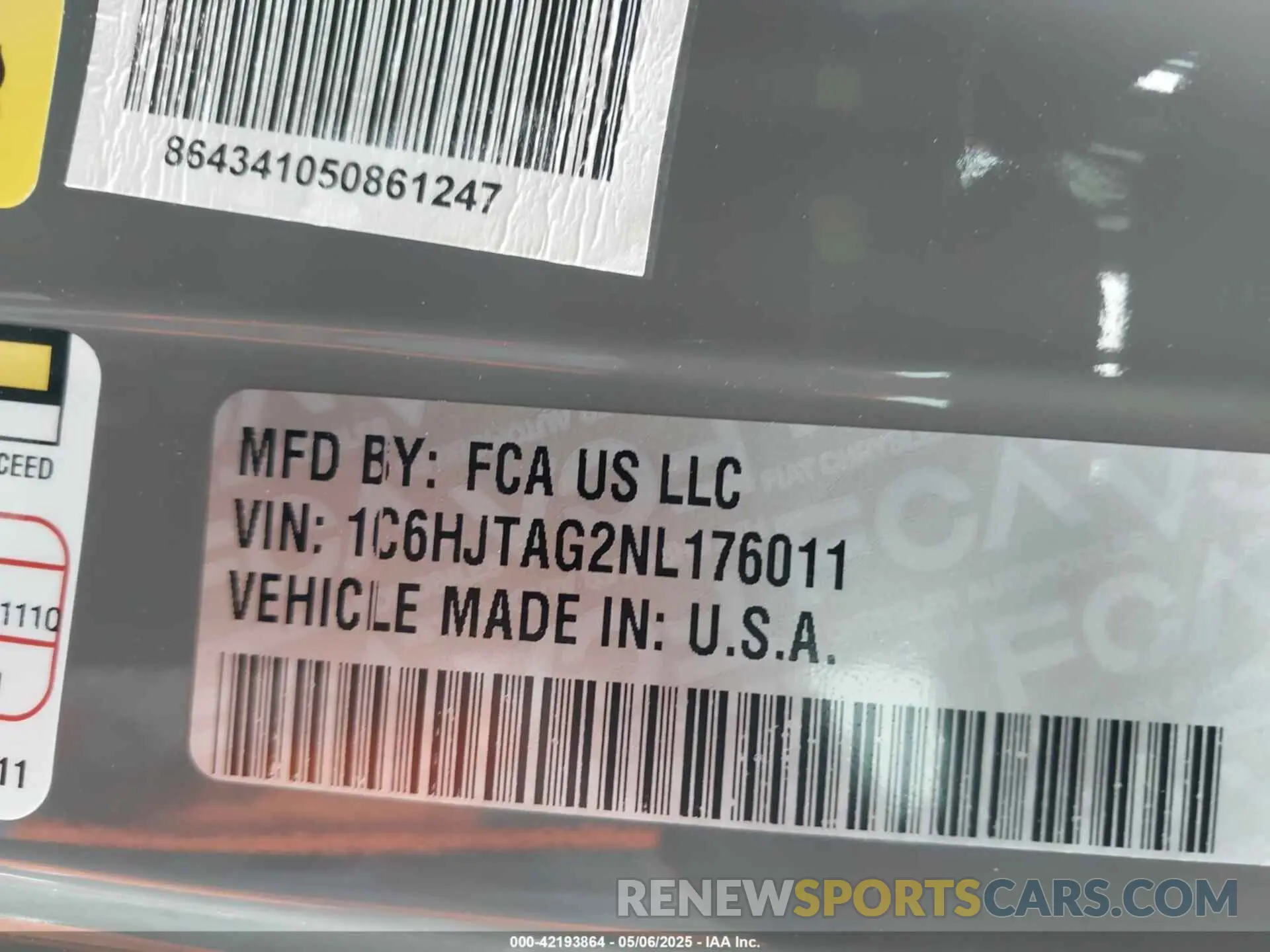 9 Photograph of a damaged car 1C6HJTAG2NL176011 JEEP GLADIATOR 2022
