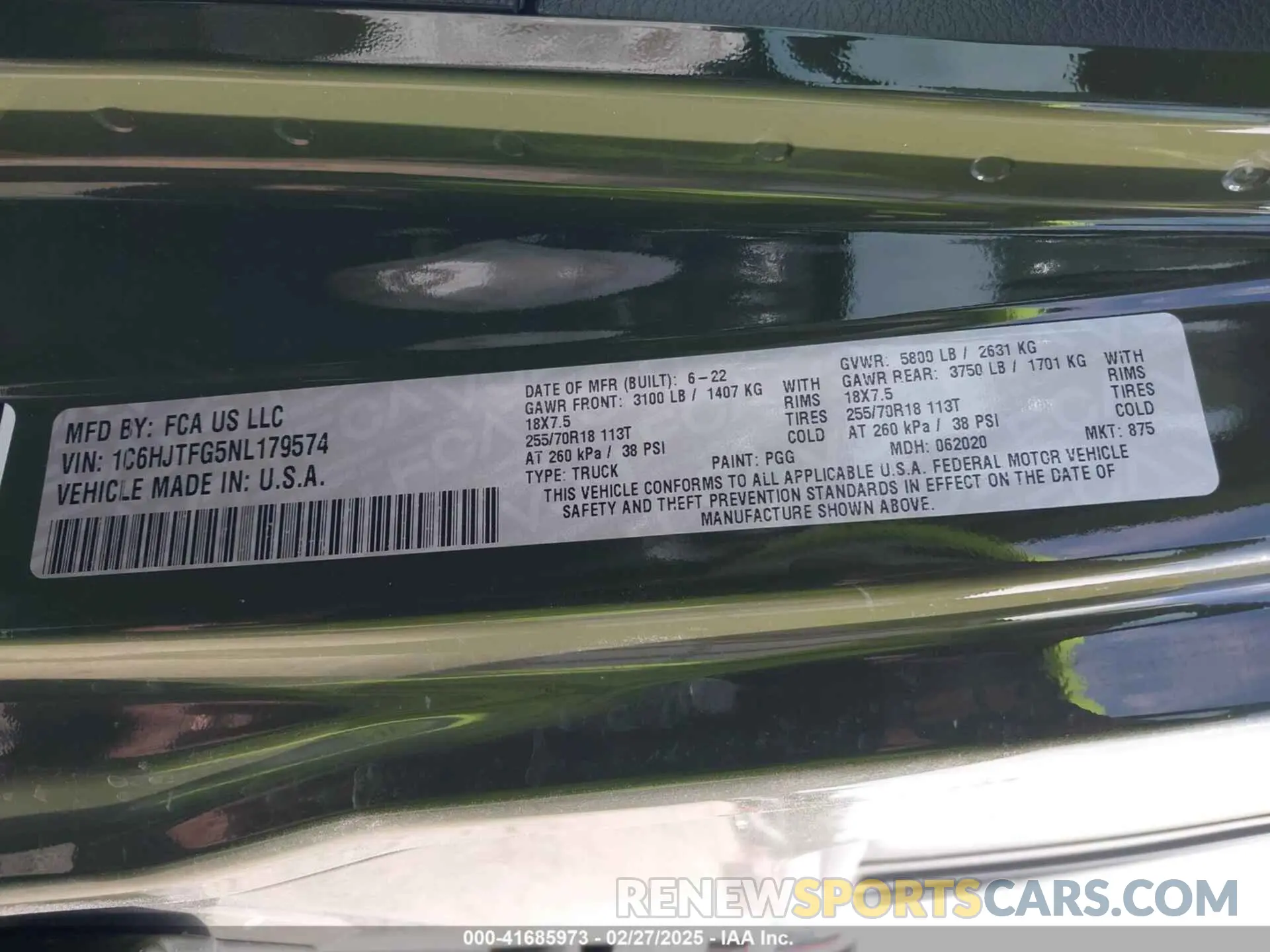 9 Photograph of a damaged car 1C6HJTFG5NL179574 JEEP GLADIATOR 2022