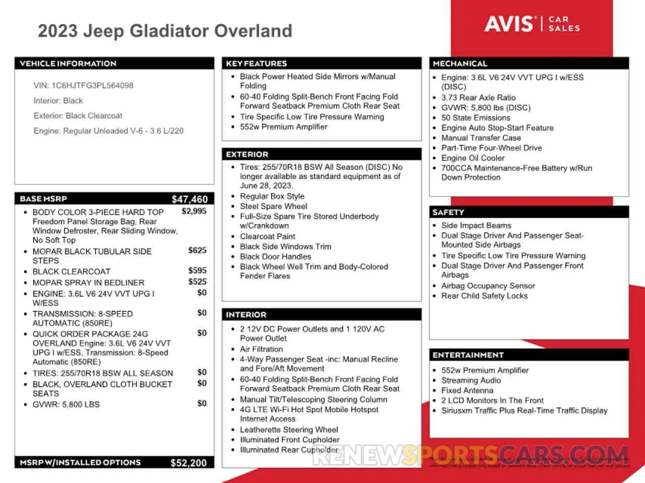 12 Фотография поврежденного автомобиля 1C6HJTFG3PL564098 JEEP GLADIATOR 2023