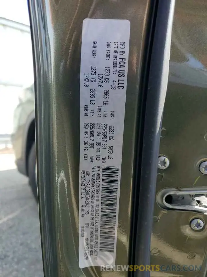 13 Photograph of a damaged car 1C4PJLCB0KD448342 JEEP GRAND CHER 2019