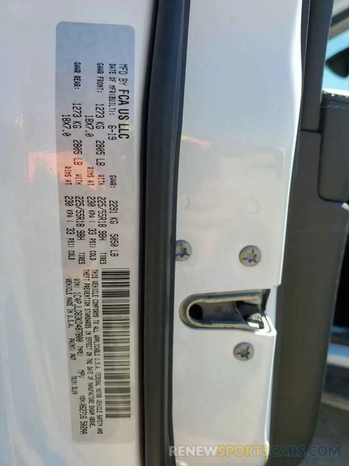 12 Фотография поврежденного автомобиля 1C4PJLDB3KD487800 JEEP GRAND CHER 2019
