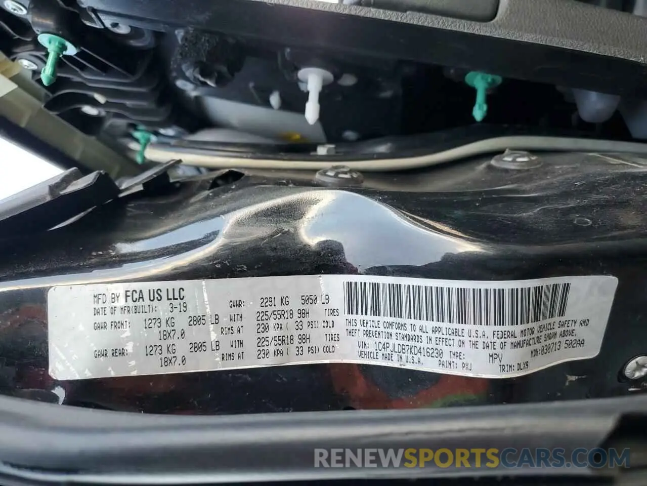 13 Photograph of a damaged car 1C4PJLDB7KD416230 JEEP GRAND CHER 2019