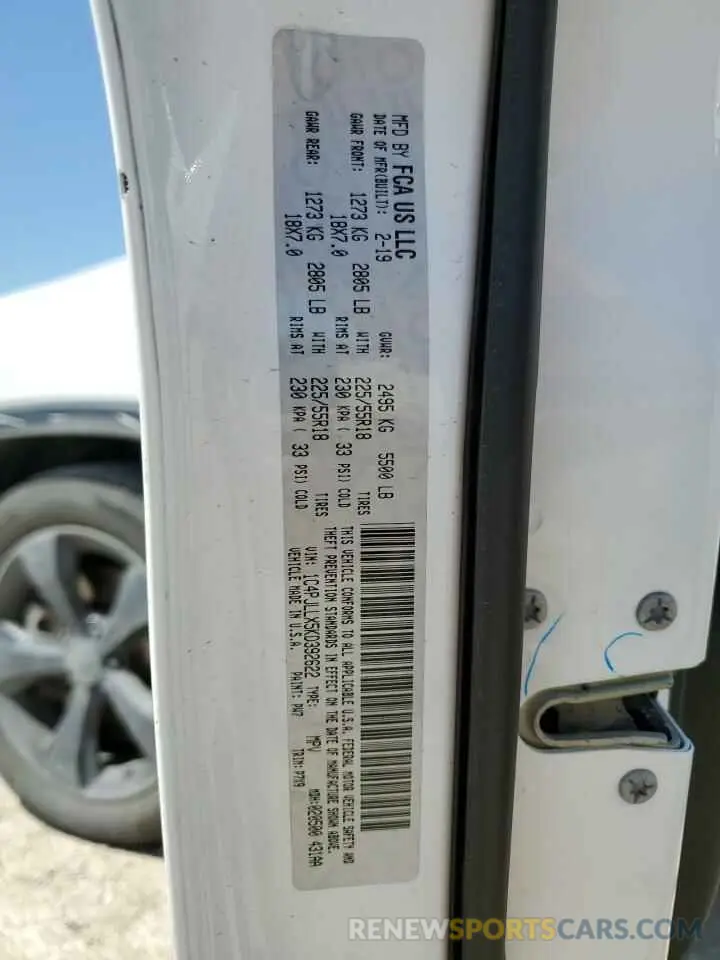 13 Photograph of a damaged car 1C4PJLLX5KD392622 JEEP GRAND CHER 2019