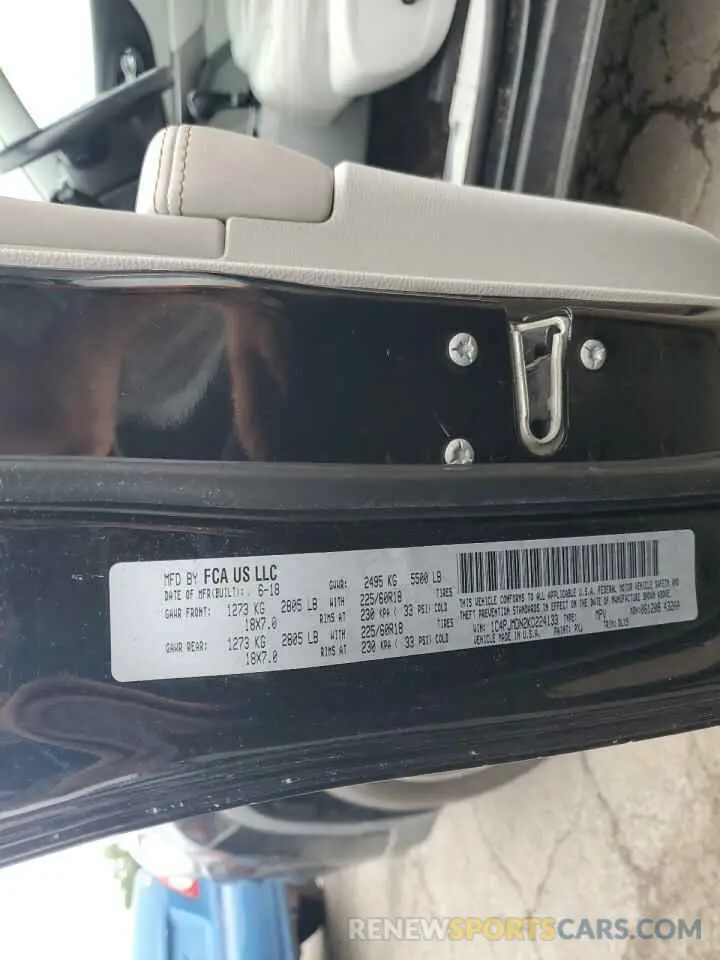 12 Photograph of a damaged car 1C4PJMDN2KD224133 JEEP GRAND CHER 2019