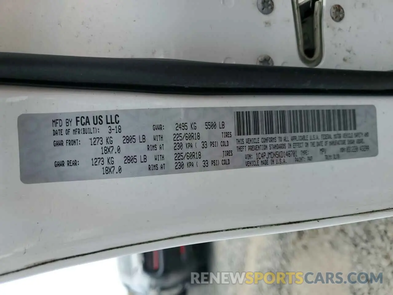 12 Фотография поврежденного автомобиля 1C4PJMDN5KD148701 JEEP GRAND CHER 2019