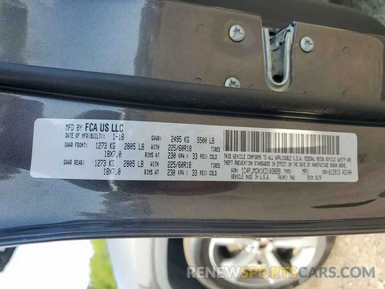 13 Photograph of a damaged car 1C4PJMDX1KD103899 JEEP GRAND CHER 2019
