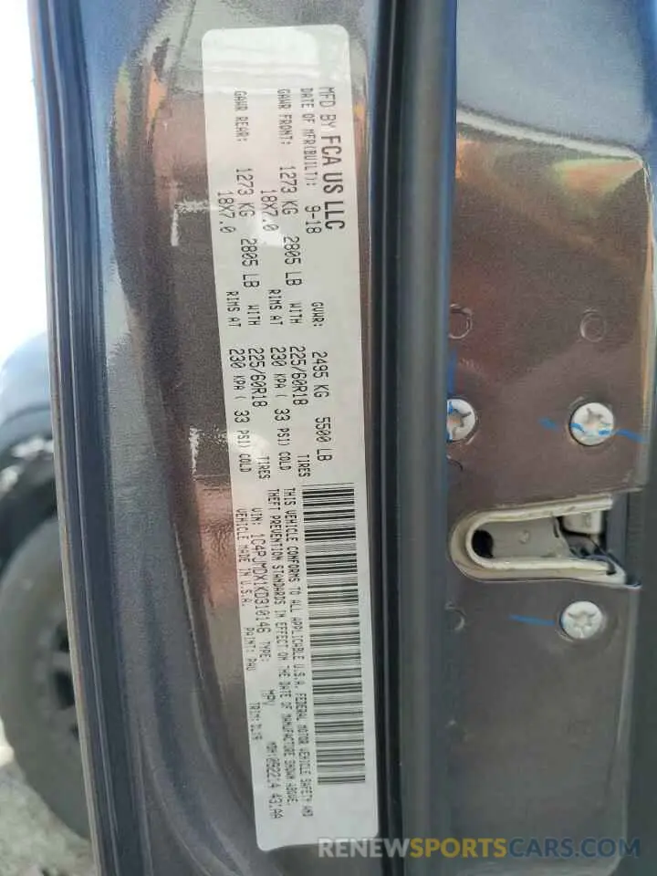 13 Photograph of a damaged car 1C4PJMDX1KD310146 JEEP GRAND CHER 2019