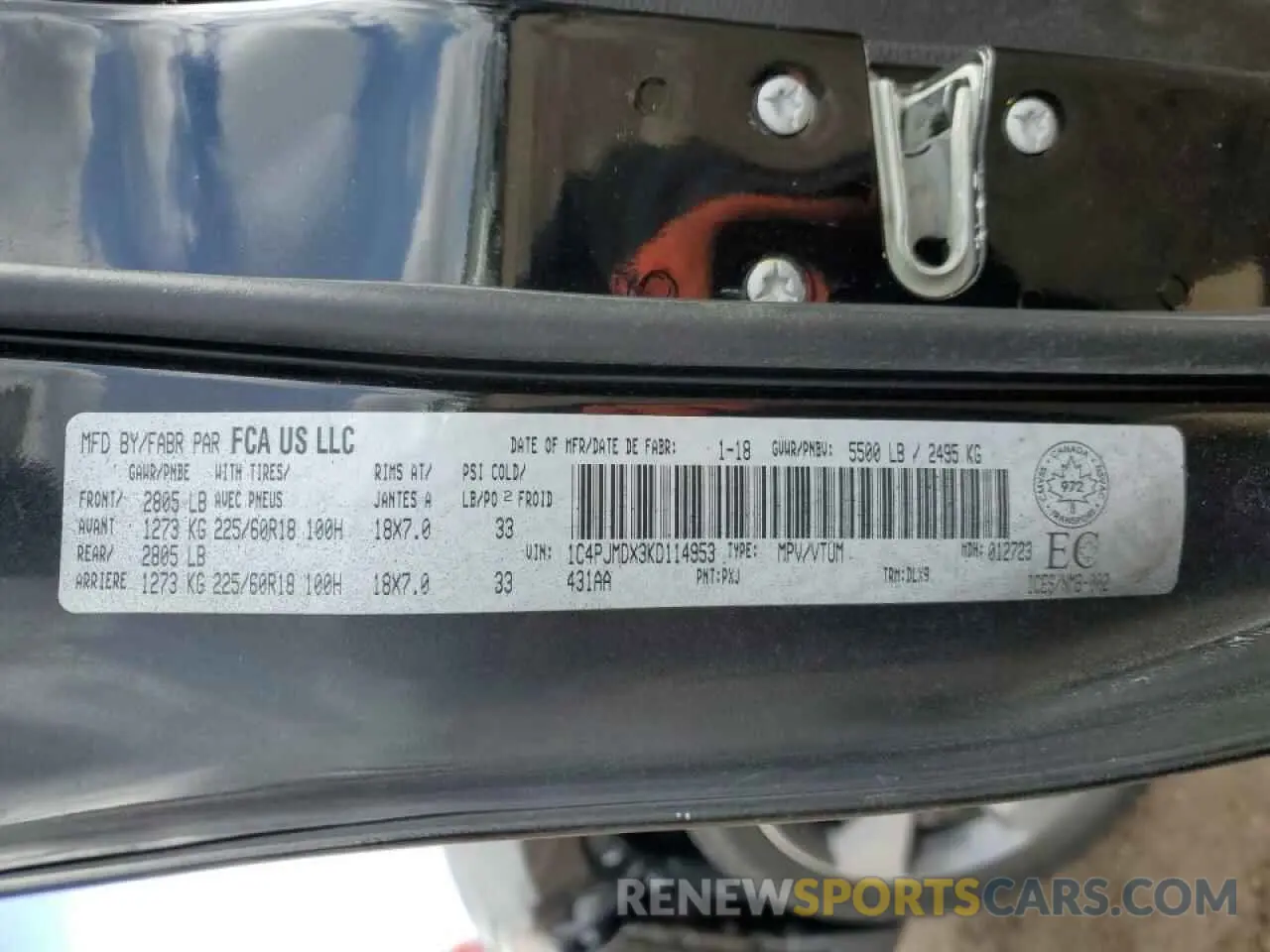 14 Photograph of a damaged car 1C4PJMDX3KD114953 JEEP GRAND CHER 2019