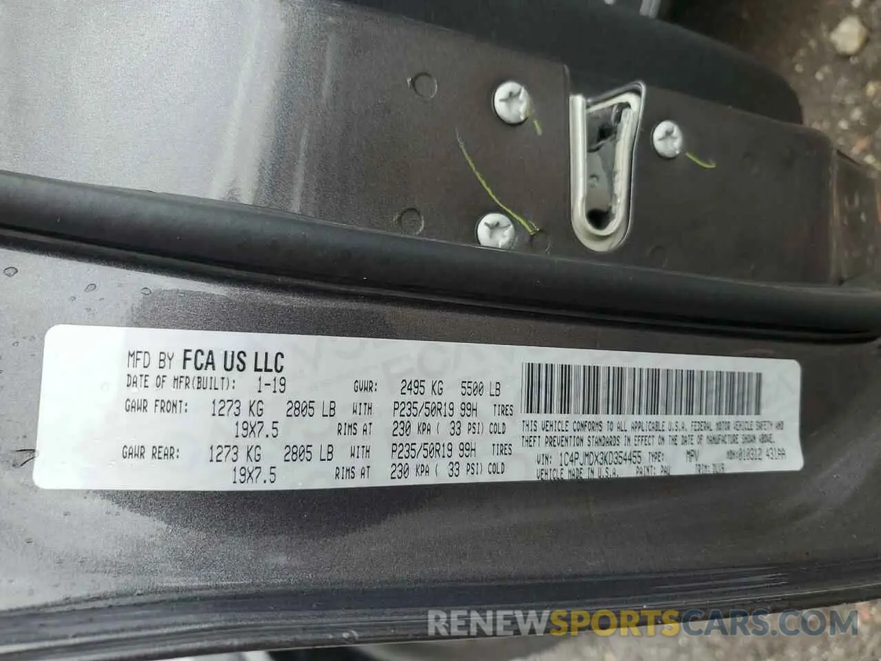13 Фотография поврежденного автомобиля 1C4PJMDX3KD354455 JEEP GRAND CHER 2019