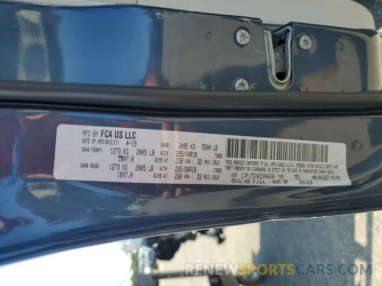 15 Фотография поврежденного автомобиля 1C4PJMDX6KD446434 JEEP GRAND CHER 2019