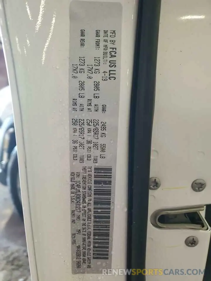 13 Фотография поврежденного автомобиля 1C4PJMLB3KD431217 JEEP GRAND CHER 2019