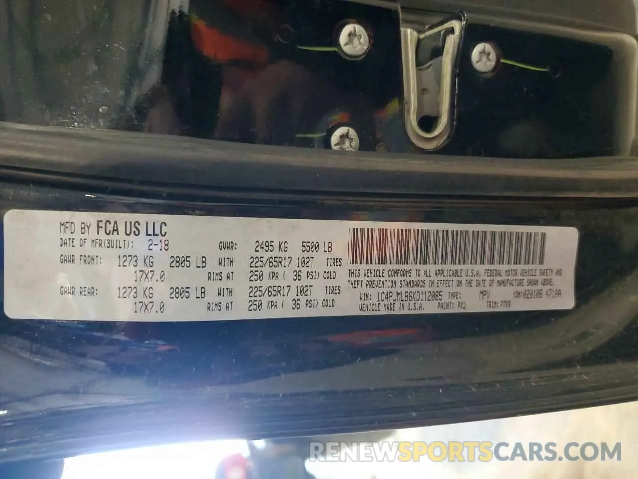 13 Фотография поврежденного автомобиля 1C4PJMLB6KD112085 JEEP GRAND CHER 2019