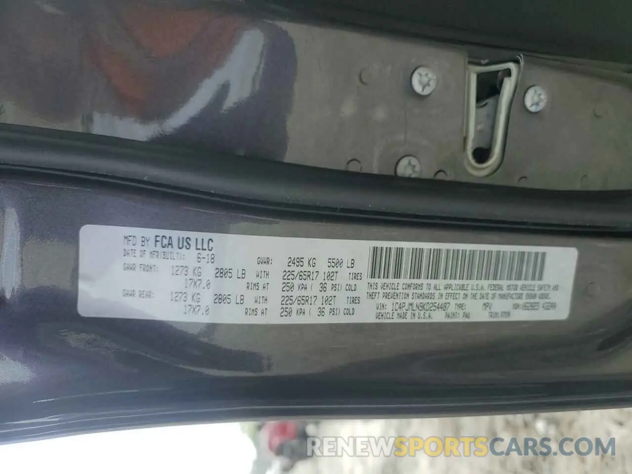 13 Photograph of a damaged car 1C4PJMLN9KD254487 JEEP GRAND CHER 2019