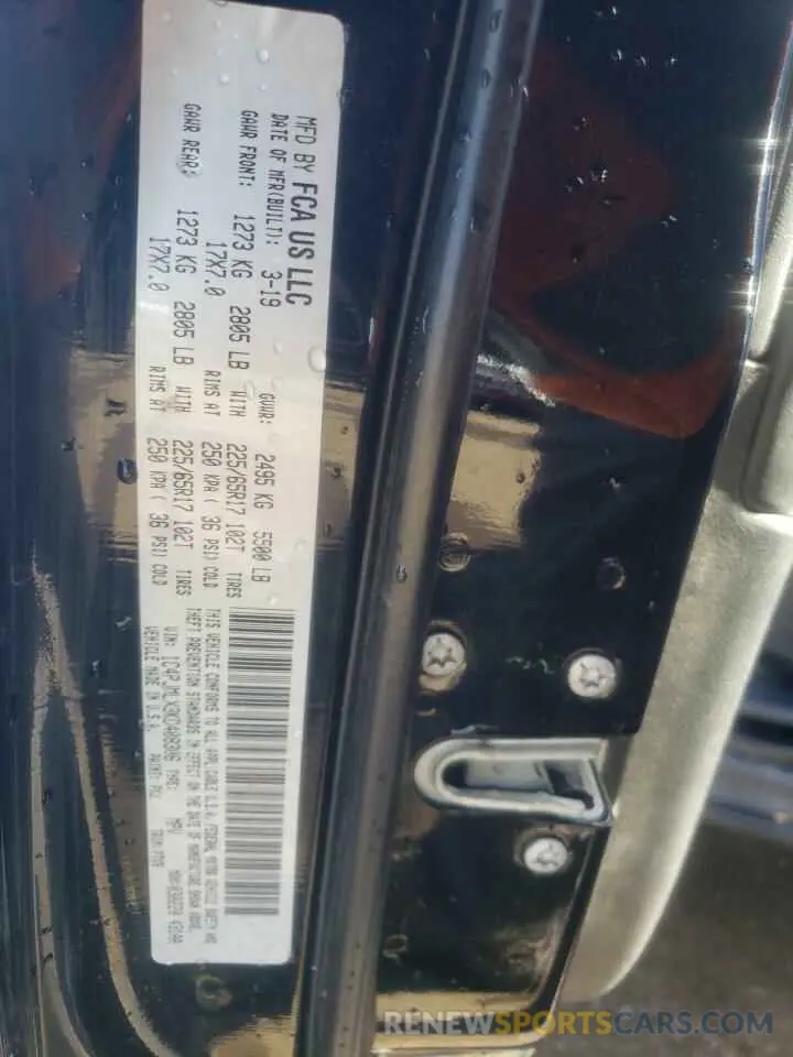12 Photograph of a damaged car 1C4PJMLX3KD408306 JEEP GRAND CHER 2019
