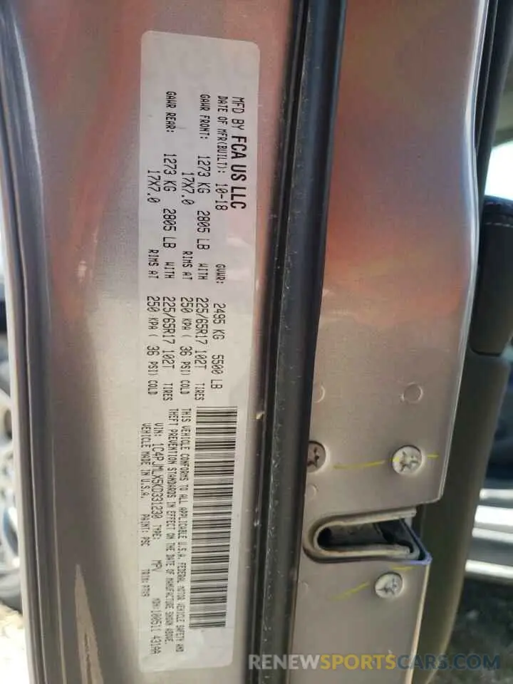 13 Photograph of a damaged car 1C4PJMLX5KD331230 JEEP GRAND CHER 2019