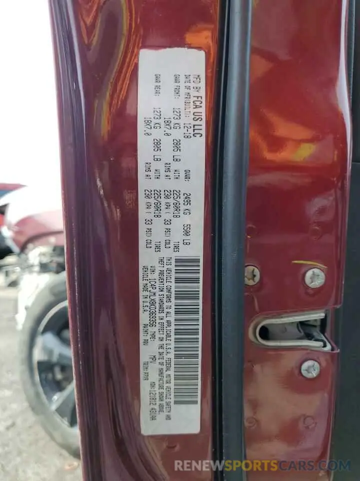 14 Фотография поврежденного автомобиля 1C4PJMLX8KD369356 JEEP GRAND CHER 2019
