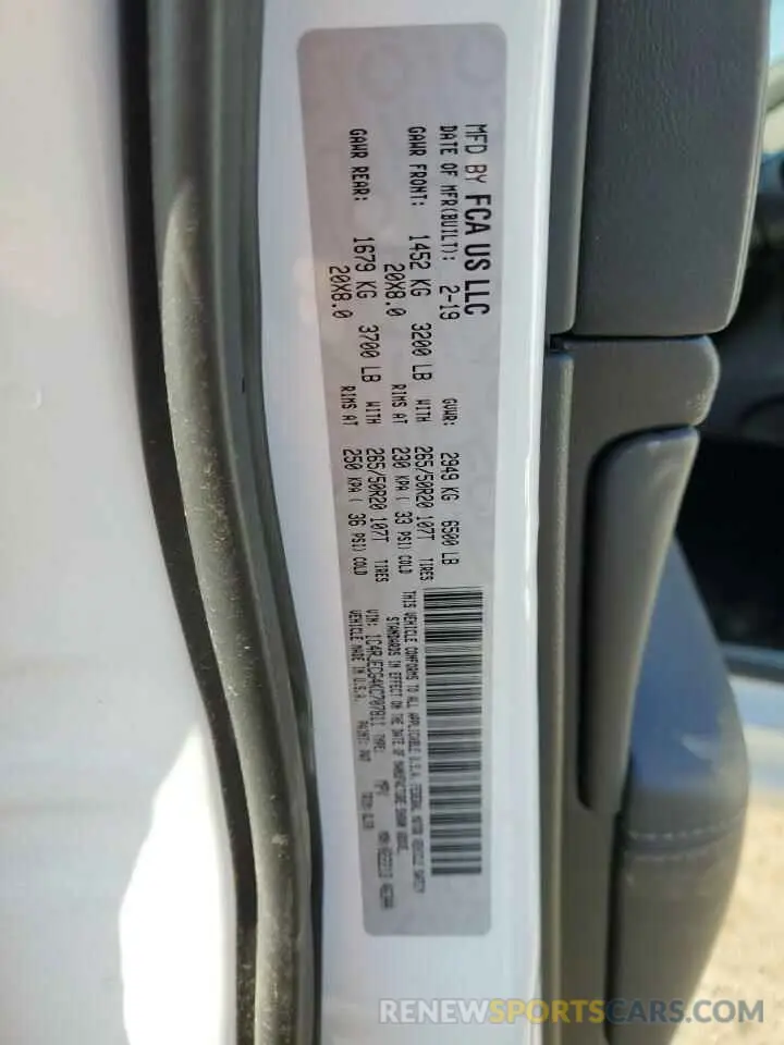 12 Фотография поврежденного автомобиля 1C4RJECG4KC707811 JEEP GRAND CHER 2019