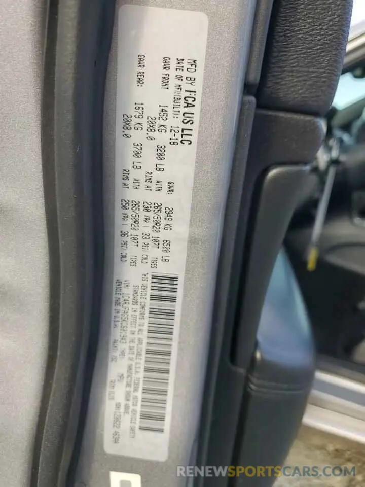 13 Photograph of a damaged car 1C4RJFAG5KC601943 JEEP GRAND CHER 2019